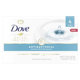 Dove Care & Protect Antibacterial Moisturizing Soap, 3.75 oz, 4 Bars