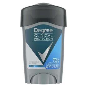 Degree Clinical Protection Long Lasting Antiperspirant Deodorant Stick, Clean, 1.7 oz