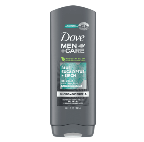Dove Men+Care Body Wash and Face Wash Blue Eucalyptus + Birch 18 oz Dove Men+Care Body Wash and Face Wash Blue Eucalyptus + Birch 18 oz