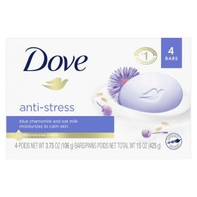 Dove Anti-Stress Blue Chamomile And Oat Milk Cream Bar 3.75 oz, 4 Count (Brand: Dove)