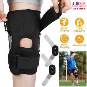 Sport Knee Brace Adjustable Open Patella Knee Support Compression Knee Wrap For Running Climbing Pain Relief Recovery of Injured Knee (size: XXL)